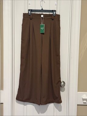 HALARA Chocolate Brown wide leg pants